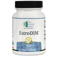 Supplement bottle labeled 'EstroDIM' by Ortho Molecular Products on a white background