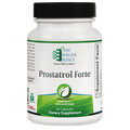 Supplement bottle labeled 'Prostatrol Forte' by Ortho Molecular Products on a white background