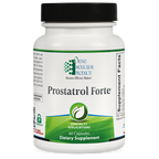 Supplement bottle labeled 'Prostatrol Forte' by Ortho Molecular Products on a white background