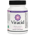 Viracid dietary supplement bottle with Ortho Molecular Products branding on a white background