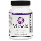 Viracid dietary supplement bottle with Ortho Molecular Products branding on a white background